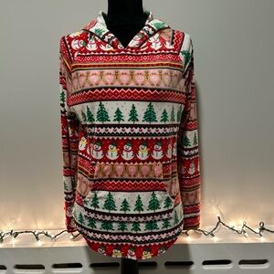 No Boundaries Red and Green Festive Hoodie